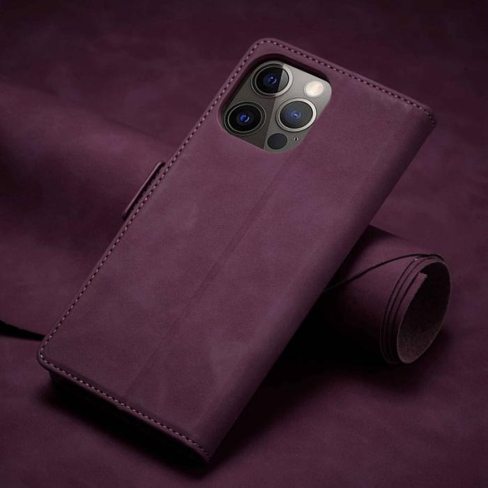 FORWENW - FORWENW F3-Series iPhone 13 Pro Plånboksfodral Konstläder - Vinröd