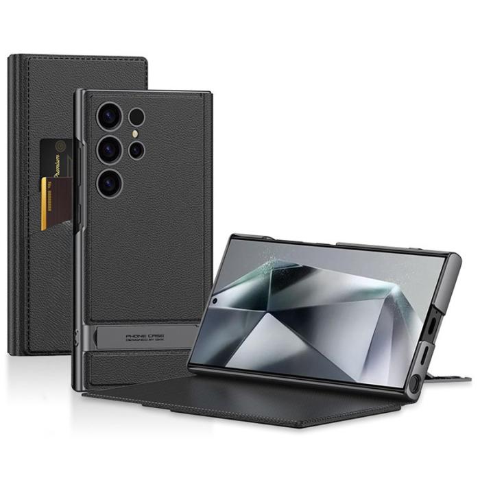 GKK - GKK Samsung Galaxy S24 Ultra Fodral KonstLäder - Svart