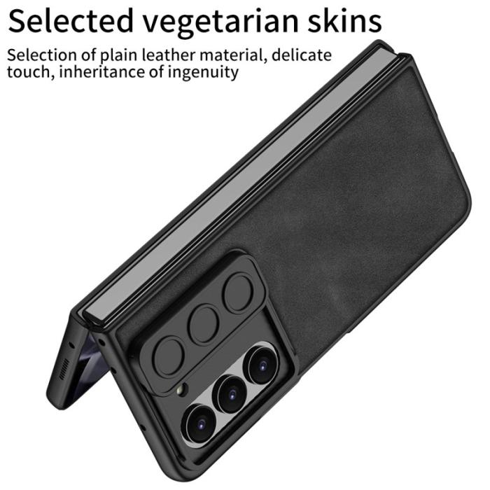 GKK - GKK Samsung Galaxy Z Fold5 Fodral KonstLäder - Grå