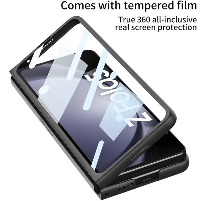 GKK - GKK Samsung Galaxy Z Fold5 Fodral KonstLäder - Grå