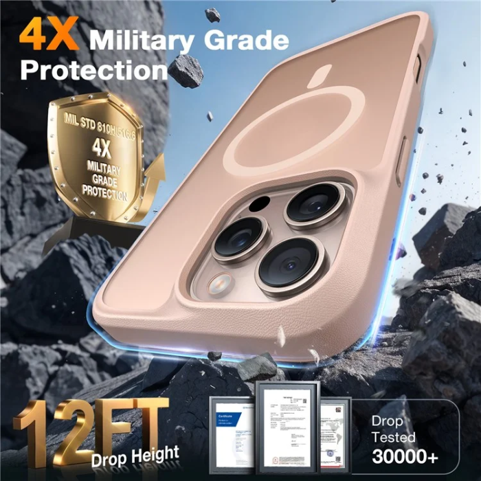 Torras - Torras iPhone 16 Pro Max Mobilskal Magsafe Skin-Touch Matte - Desert Guld
