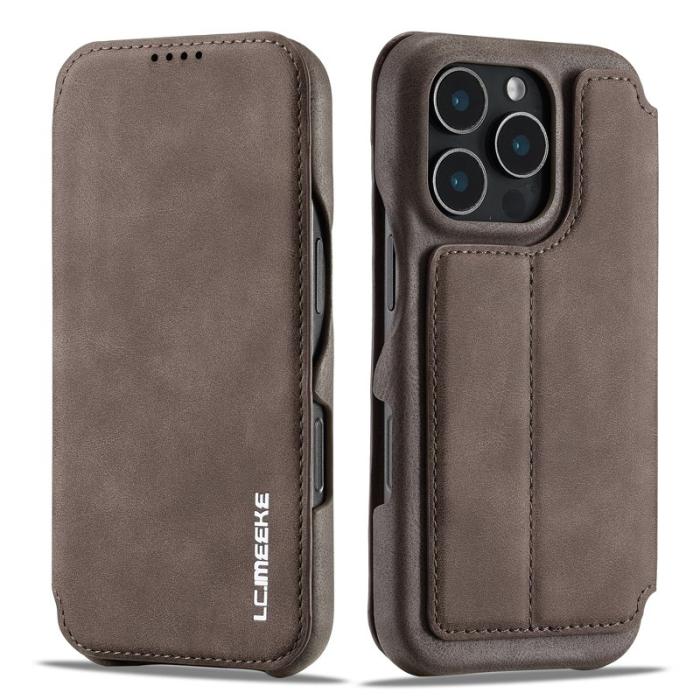 LC.imeeke - LC.IMEEKE iPhone 16 Pro Fodral Kortfack KonstLäder - Brun