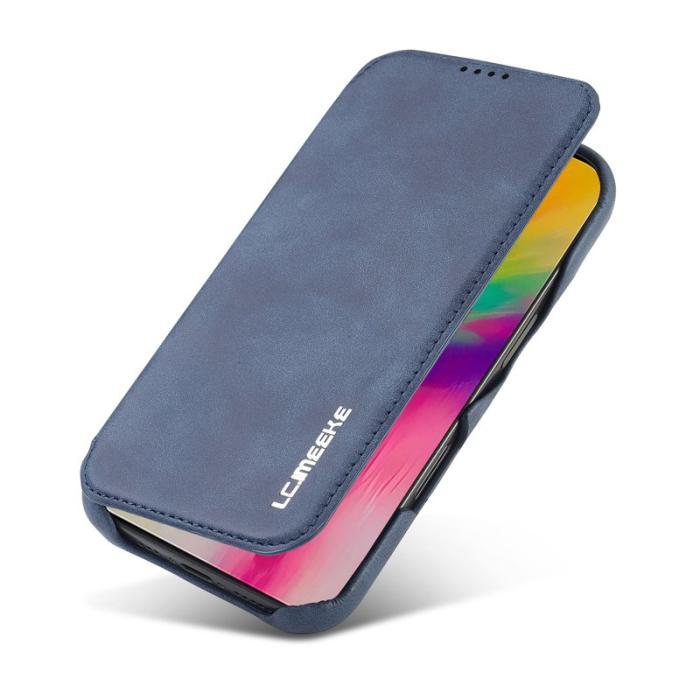 LC.imeeke - LC.IMEEKE iPhone 16 Pro Fodral Kortfack Ställ KonstLäder - Blå
