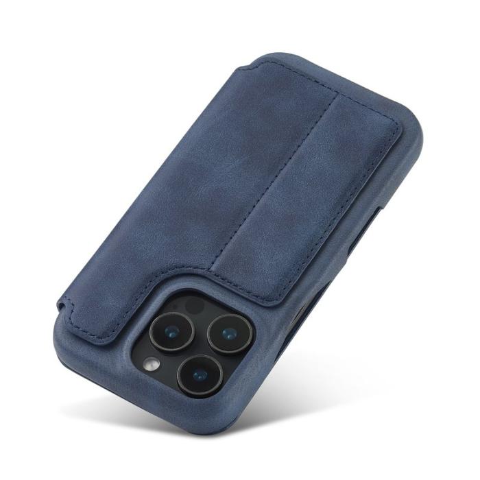 LC.imeeke - LC.IMEEKE iPhone 16 Pro Fodral Kortfack Ställ KonstLäder - Blå