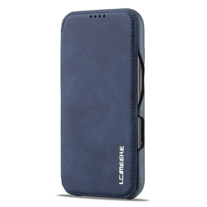 LC.imeeke - LC.IMEEKE iPhone 16 Pro Fodral Kortfack Ställ KonstLäder - Blå