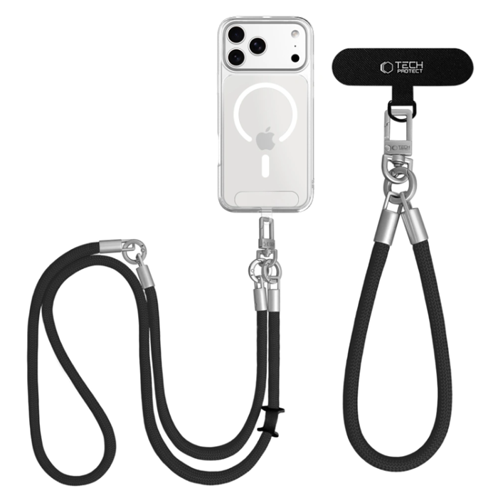 Tech-Protect - Tech-Protect Mobilrem Crossbody Och Wrist C10S - Svart/Titanium