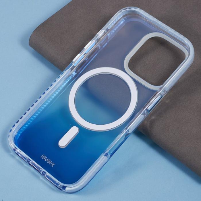 X-Level - X-LEVEL Mobilskal till iPhone 16 Pro MagSafe TPU Gradient Blå