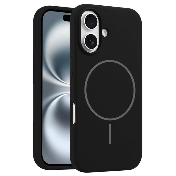 iPhone 16 Mobilskal MagSafe Silikon Anti Drop - Svart | 2353 | AlltMobil