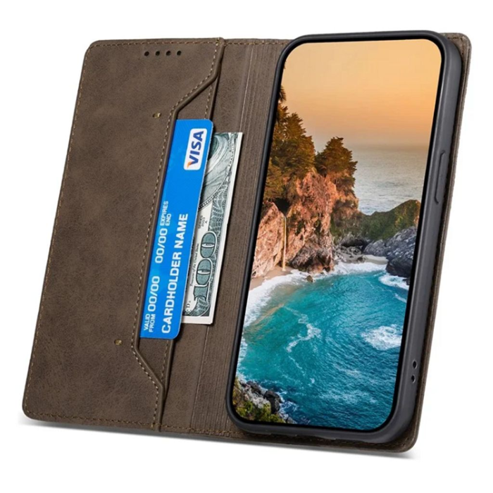 OEM - Galaxy S25 Ultra Plånboksfodral RFID Blocking - Brun
