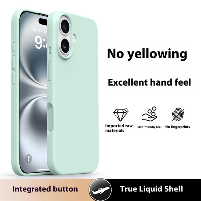 A-One Brand - iPhone 17 Mobilskal Silikon Microfiber Lining - Ljusgrön