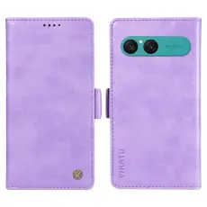 YIKATU - YIKATU Sony Xperia 10 VII Plånboksfodral Litchi Texture - Lila