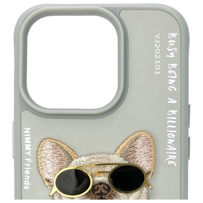 NIMMY - Nimmy iPhone 15 Pro Max Mobilskal Glasses Cool Dog - Grå