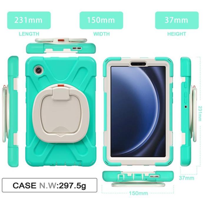 A-One Brand - Galaxy Tab A9 Skal Kickstand Handle Grip - Mintgrön