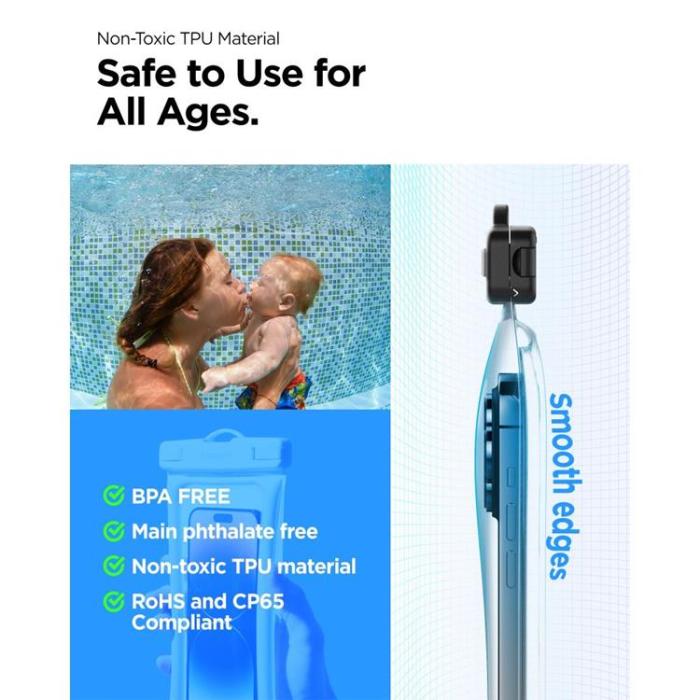 UTGATT - Spigen Vattentätt universalt Mobilfodral - Aqua Blå