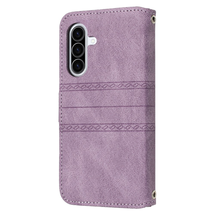 A-One Brand - Galaxy A17 / A26 Plånboksfodral Imprinted Läder - Lila