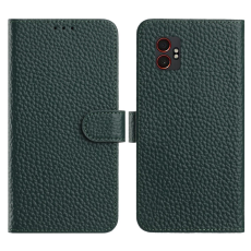 A-One Brand - Galaxy XCover 7 Pro Plånboksfodral Äkta Läder Litchi - Grön