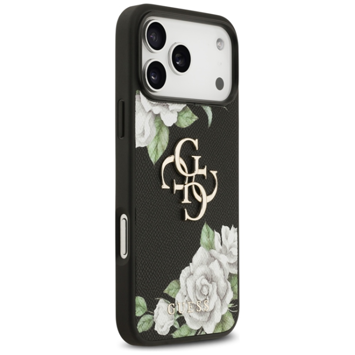 Guess - Guess iPhone 17 Pro Mobilskal Grained Roses - Svart