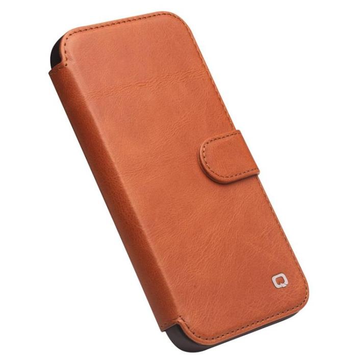 QIALINO - Qialino Äkta Läder Fodral iPhone 13 Pro - Brun