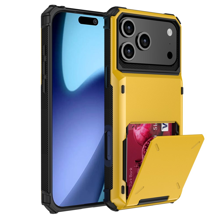Mobilskal till iPhone 17 Pro Max Dual Layer korthållare - Gul | 2353 | AlltMobil