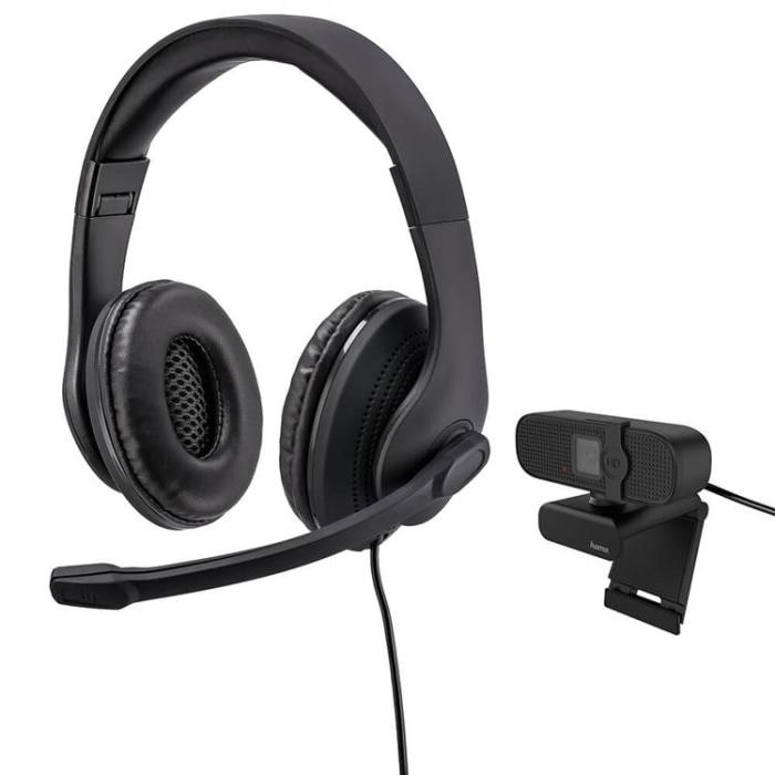 UTGATT1 - HAMA Office Kit Webbkamera och Headset USB - Svart