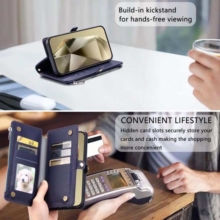 OEM - Samsung Galaxy S26 Plånboksfodral TPU + Konstläder - Blå