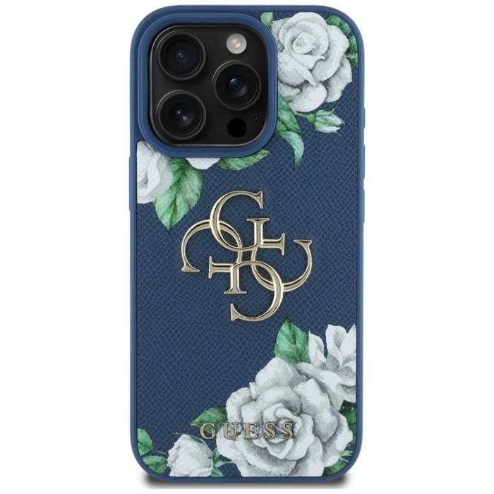 Guess - Guess iPhone 16 Pro Max Mobilskal Grained Roses Big 4G logo