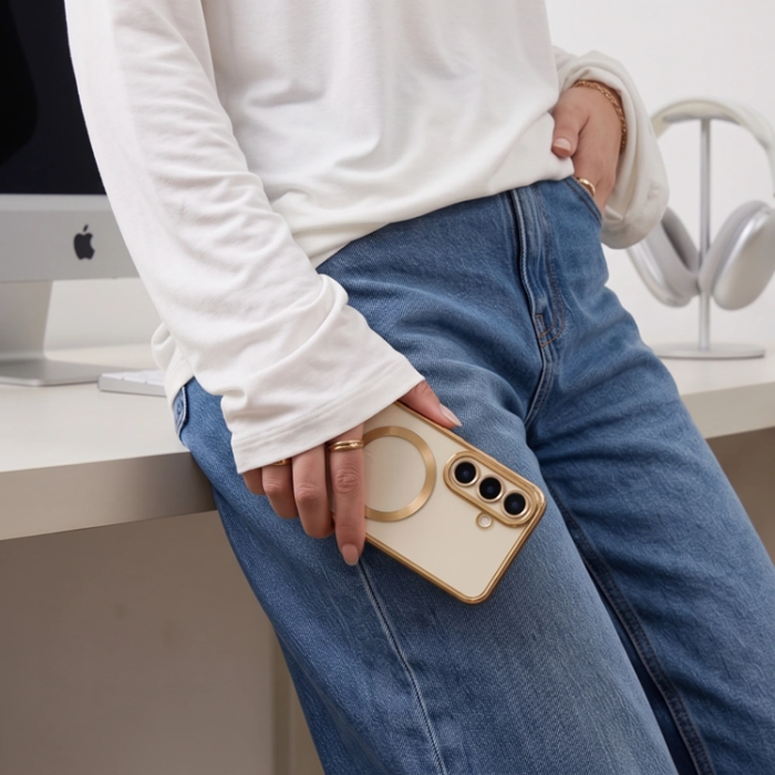 Tech-Protect - Tech-Protect Mobilskal För Galaxy S26 FE Magsafe Magflex - Shiny Guld