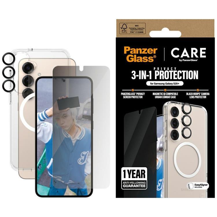 [3in1] CARE Galaxy S25 Plus MagSafe Skal Privacy Härdat Glas Kameralinsskydd | 5468 | AlltMobil