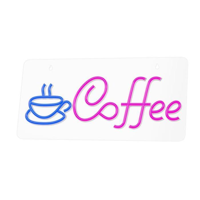 Neolia - Neolia LED Neon PLEXI COFFEE NNE11 - Rosa/Blå