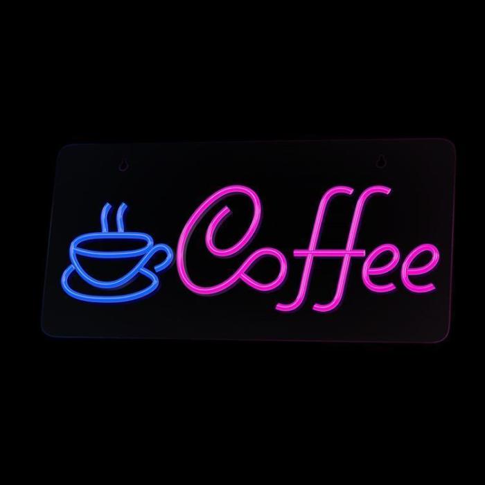 Neolia - Neolia LED Neon PLEXI COFFEE NNE11 - Rosa/Blå
