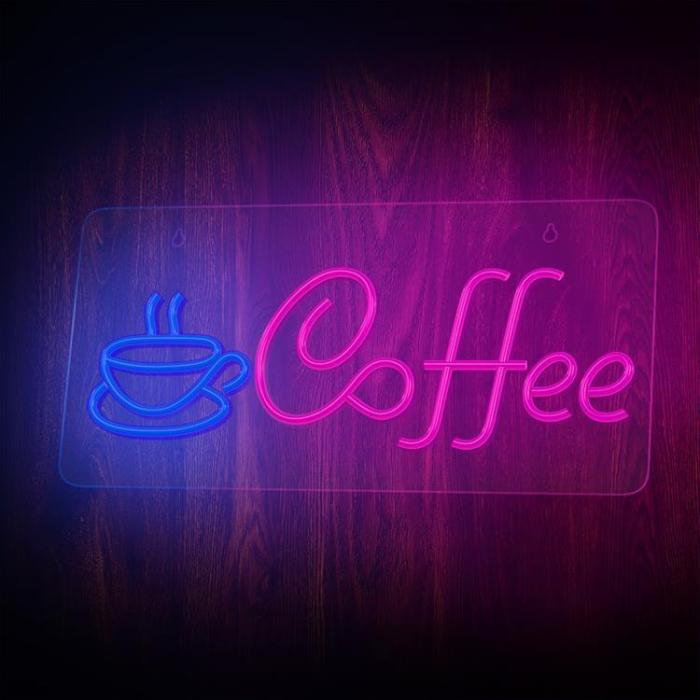 Neolia - Neolia LED Neon PLEXI COFFEE NNE11 - Rosa/Blå