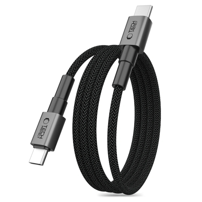 Tech-Protect - Tech-Protect USB-C Till USB-C Kabel 2m - Iron Grå