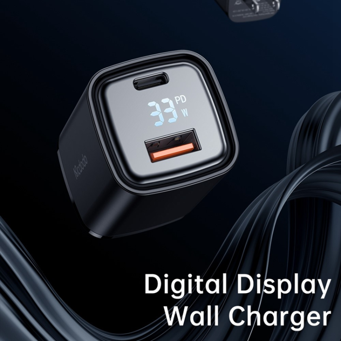 Mcdodo - MCDODO Snabbladdare 33W USB-A - USB-C CN Graphite - Svart