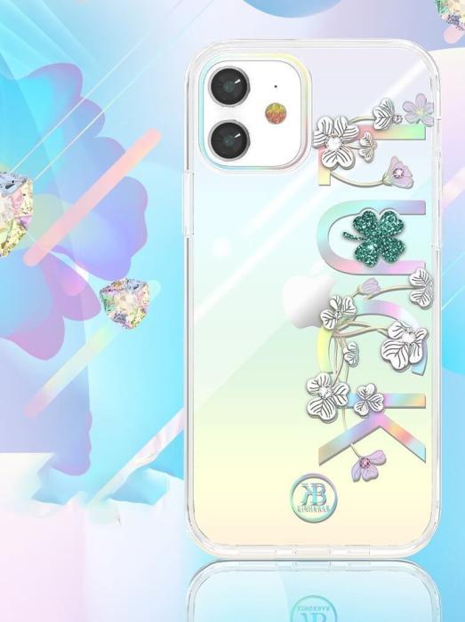 Kingxbar - Kingxbar Lucky Series skal dekorerad iPhone 12 mini transparent