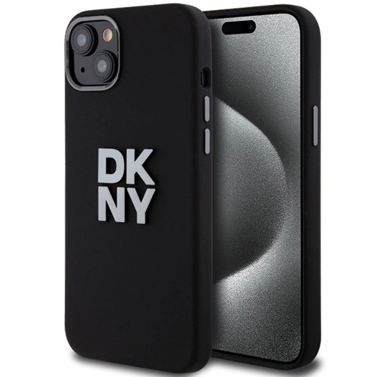 DKNY Mobilskal till iPhone 15/14/13 Liquid Silikon Metal Logo - Svart | 2353 | AlltMobil