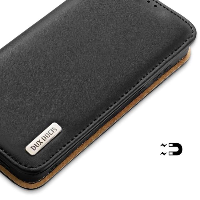 Dux Ducis - Dux Ducis Hivo Äkta Läder Fodral Galaxy S22 Ultra - Svart