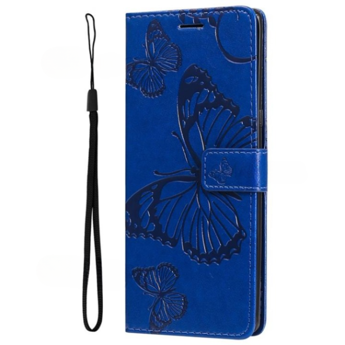 A-One Brand - Galaxy A13 4G/A04s 4G Plånboksfodral Imprinted Butterfly - Mörkblå