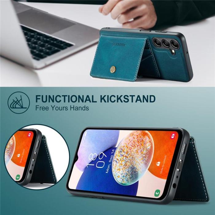 OEM - JEEHOOD Samsung Galaxy A14 4G/5G Mobilskal KonstLäder - Blå