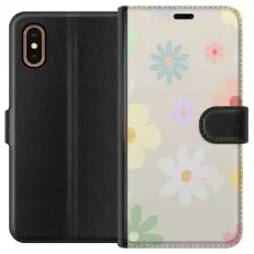 Gustaf - Pl&aring;nboksfodral till Apple iPhone XS Max med fejdande blommor