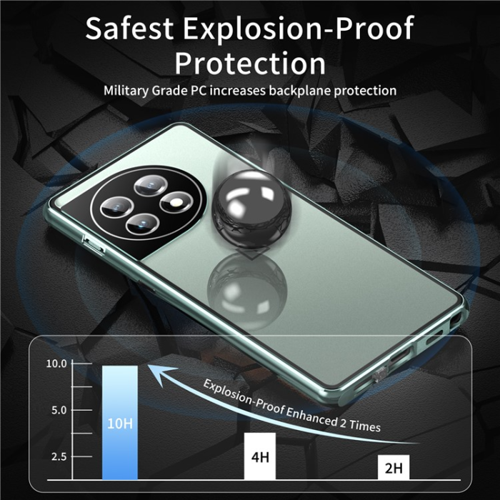 A-One Brand - OnePlus 11 5G Mobilskal Magnetic Metal Frame - Grön