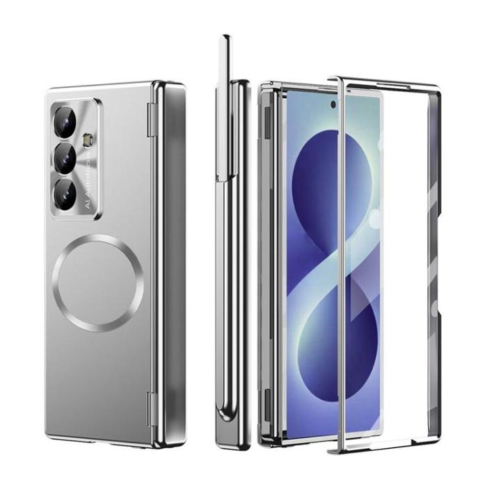 A-One Brand - Mobilskal För Galaxy Z Fold 8 MagSafe Hård PC - Silver