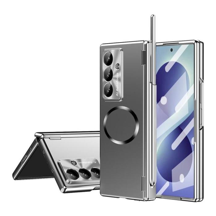 A-One Brand - Mobilskal För Galaxy Z Fold 8 MagSafe Hård PC - Silver