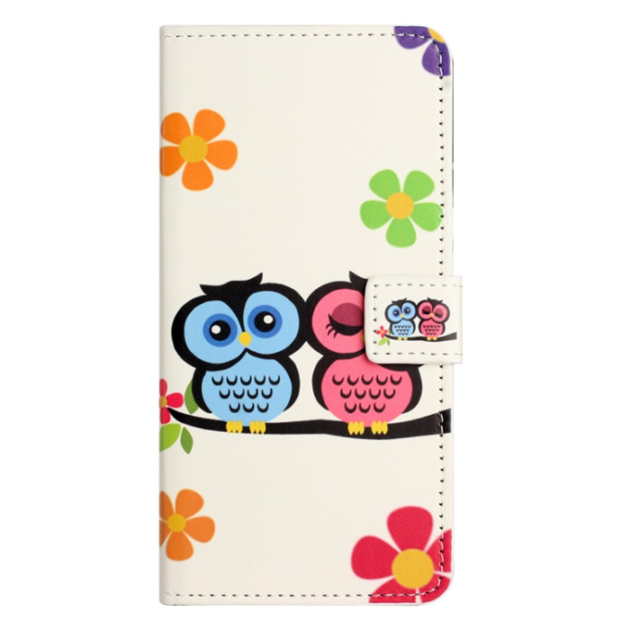 A-One Brand - iPhone 17 Pro Plånboksfodral Pattern Print Läder - Par ugglor