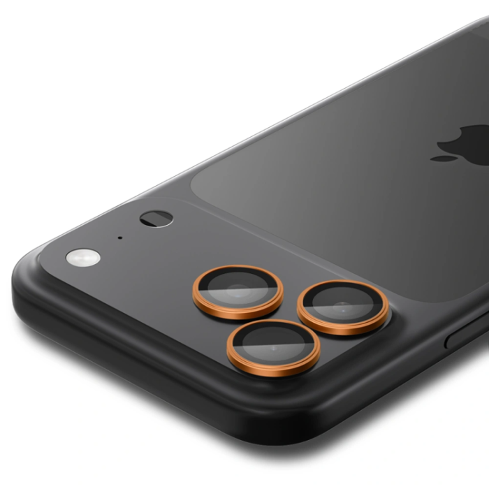 Spigen - [2-pack] Spigen iPhone 17 Pro/17 Pro Max Härdat Glas Kameraskydd EZ Fit - Orange