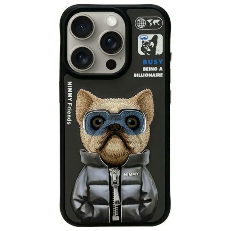 Nimmy iPhone 15 Pro Mobilskal Cool & Cute 2.0 Dog - Svart | 2353 | AlltMobil