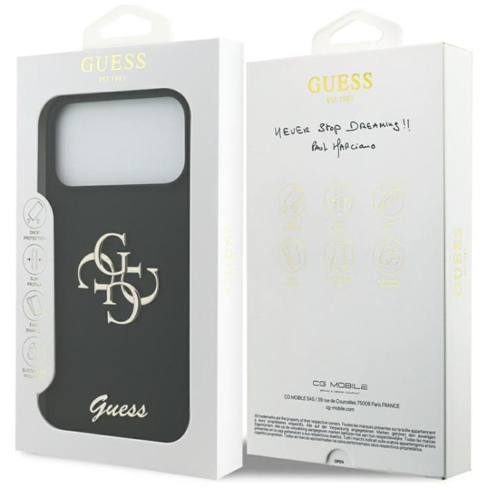 Guess - Guess iPhone 17 Mobilskal 4G Big Logo Cord Stap Crossbody - Svart
