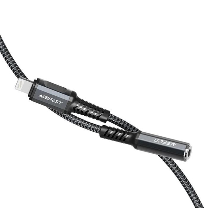 Acefast - Acefast MFI Ljud Lightning 3.5 mm Mini Jack Kabel 18cm - Grå