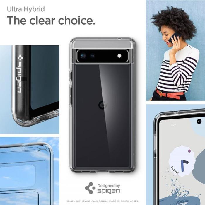 UTGATT - Spigen Ultra Hybrid Skal Google Pixel 6a - Crystal Clear