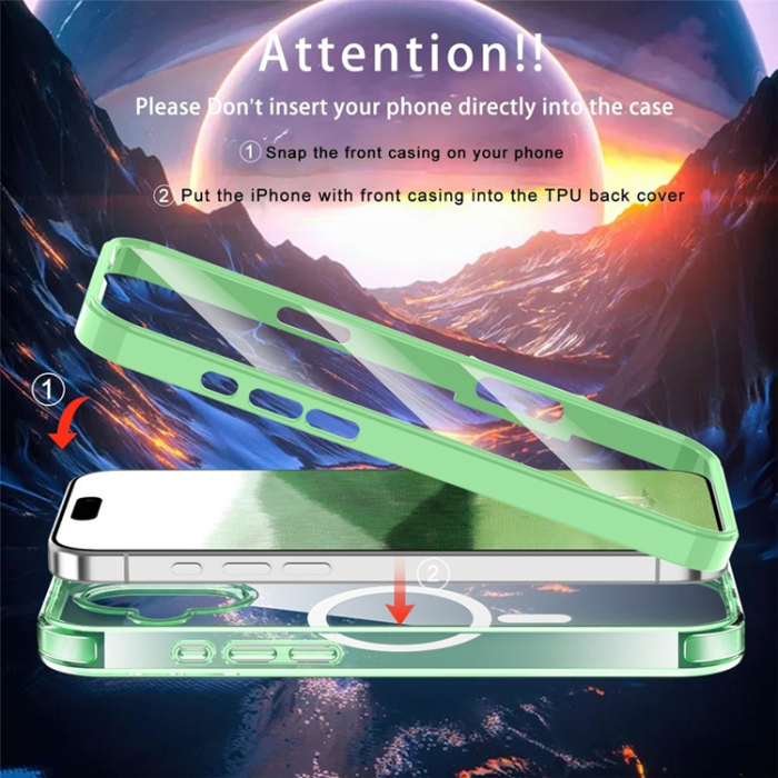 A-One Brand - iPhone 17 Mobilskal MagSafe med PET Skärmskydd - Grön