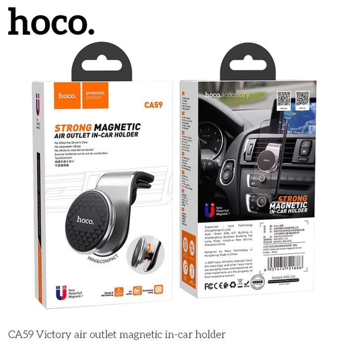 Hoco - HOCO Magnetisk Mobilhållare Victory Air Outlet CA59 - Silver